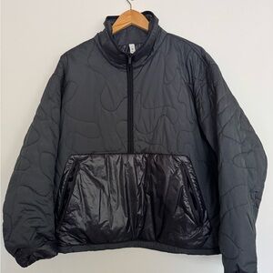 Lululemon Black Quilted Jacket with Front Pocket